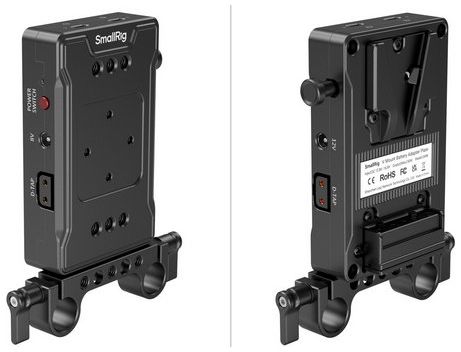 SmallRig 3498B Piastra adattatore per batteria V-Mount (versione base) con morsetto a doppia asta