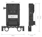 SmallRig 3498B Piastra adattatore per batteria V-Mount (versione base) con morsetto a doppia asta