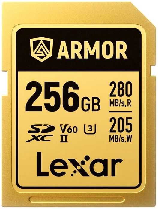 Lexar Pro Oro Armor 256GB SDXC UHS-II V60 - R280/W210 MB/s - IP68