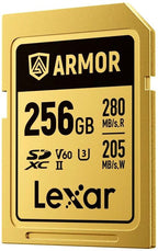 Lexar Pro Oro Armor 256GB SDXC UHS-II V60 - R280/W210 MB/s - IP68