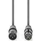 Nedis XLR 3 pin maschio-femmina cavo 3m