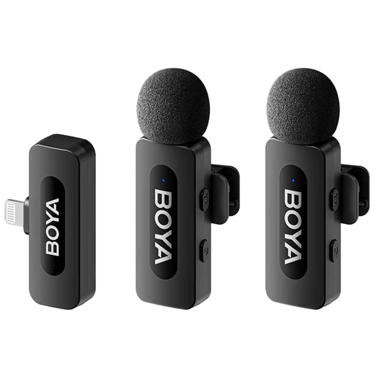 Boya BY-V2 V2.0 Wireless Lavalier Microfono per Lightning - 2 x TX e 1 x RX