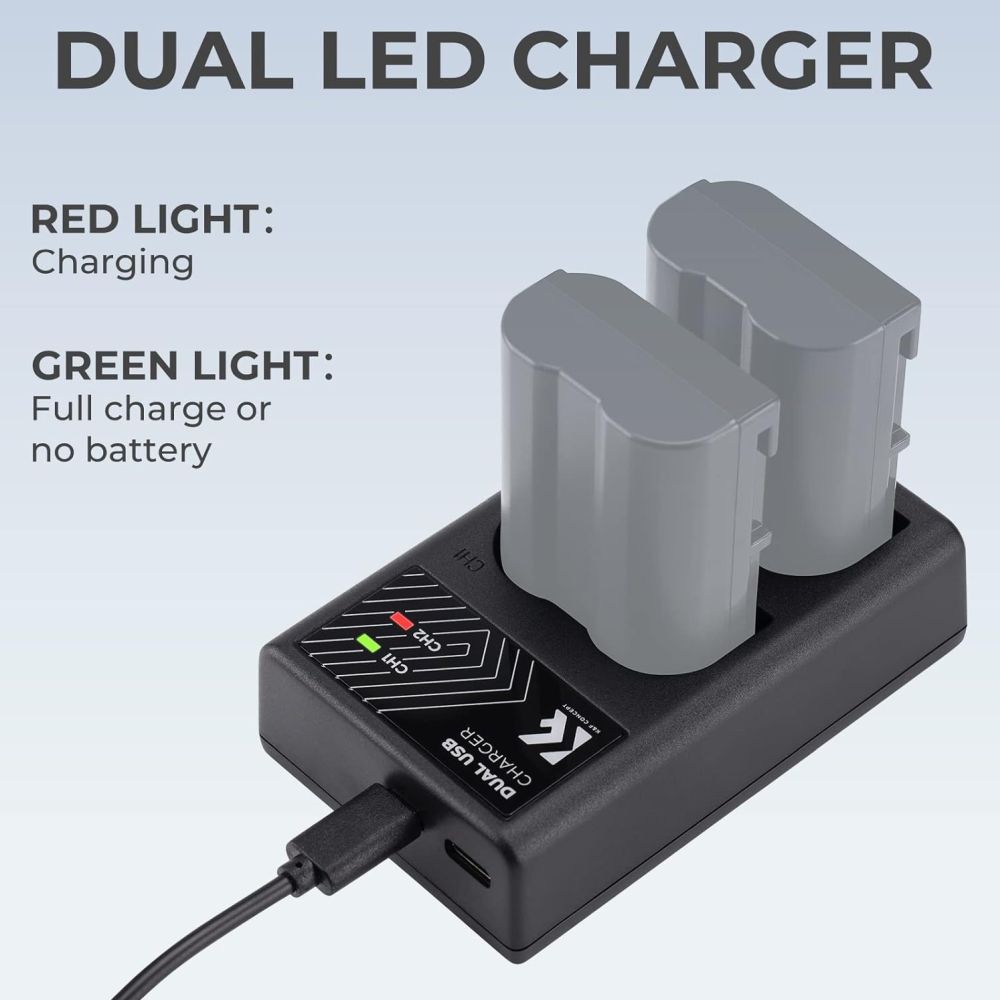 K&F Concept EN-EL15 Caricabatterie doppio USB-C