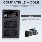 K&F Concept EN-EL15 Caricabatterie doppio USB-C