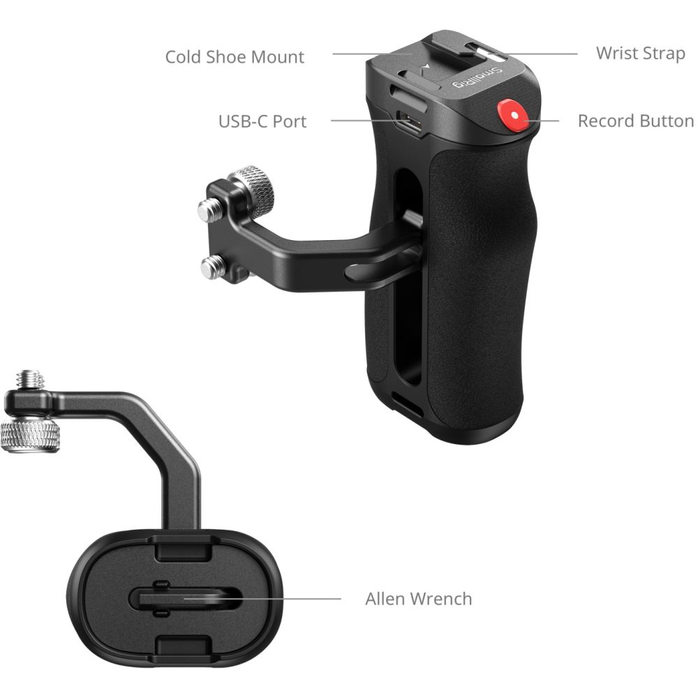 SmallRig 4928 Impugnatura laterale con grilletto Rec (viti da 1/4"-20)