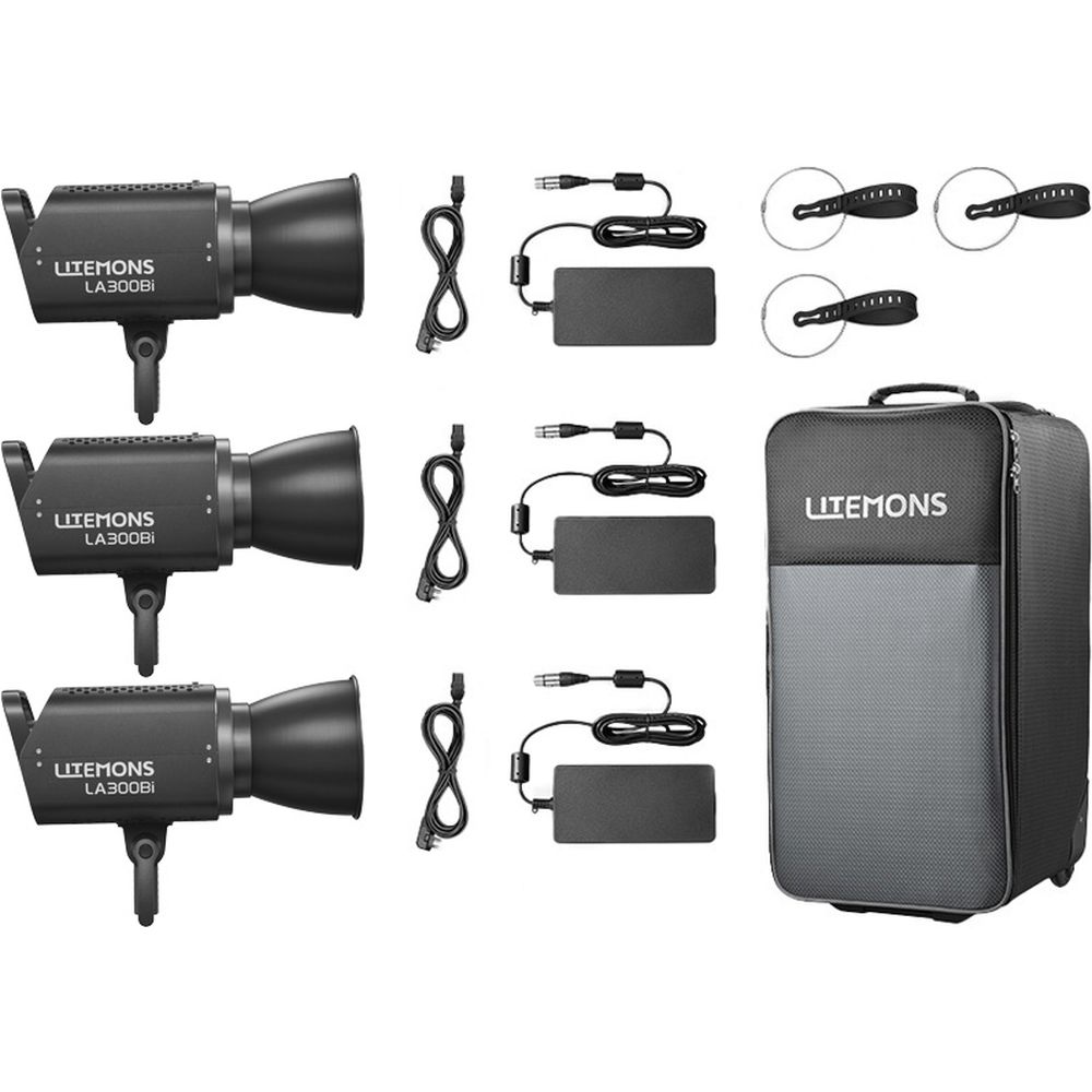 Godox Litemons LA300Bi Kit 3 luci LED video bicolore (nero)