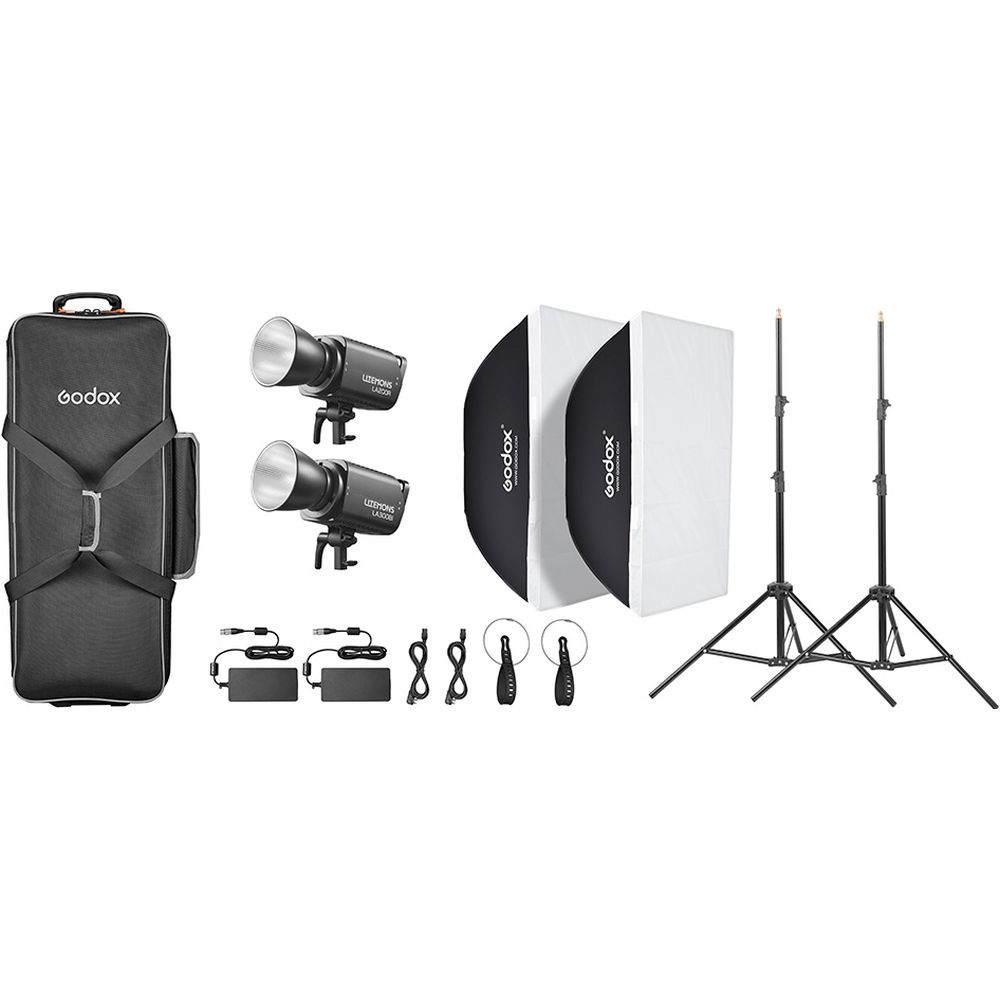 Godox Litemons LA300Bi Kit di luci video a LED bicolore a 2 luci (nero)