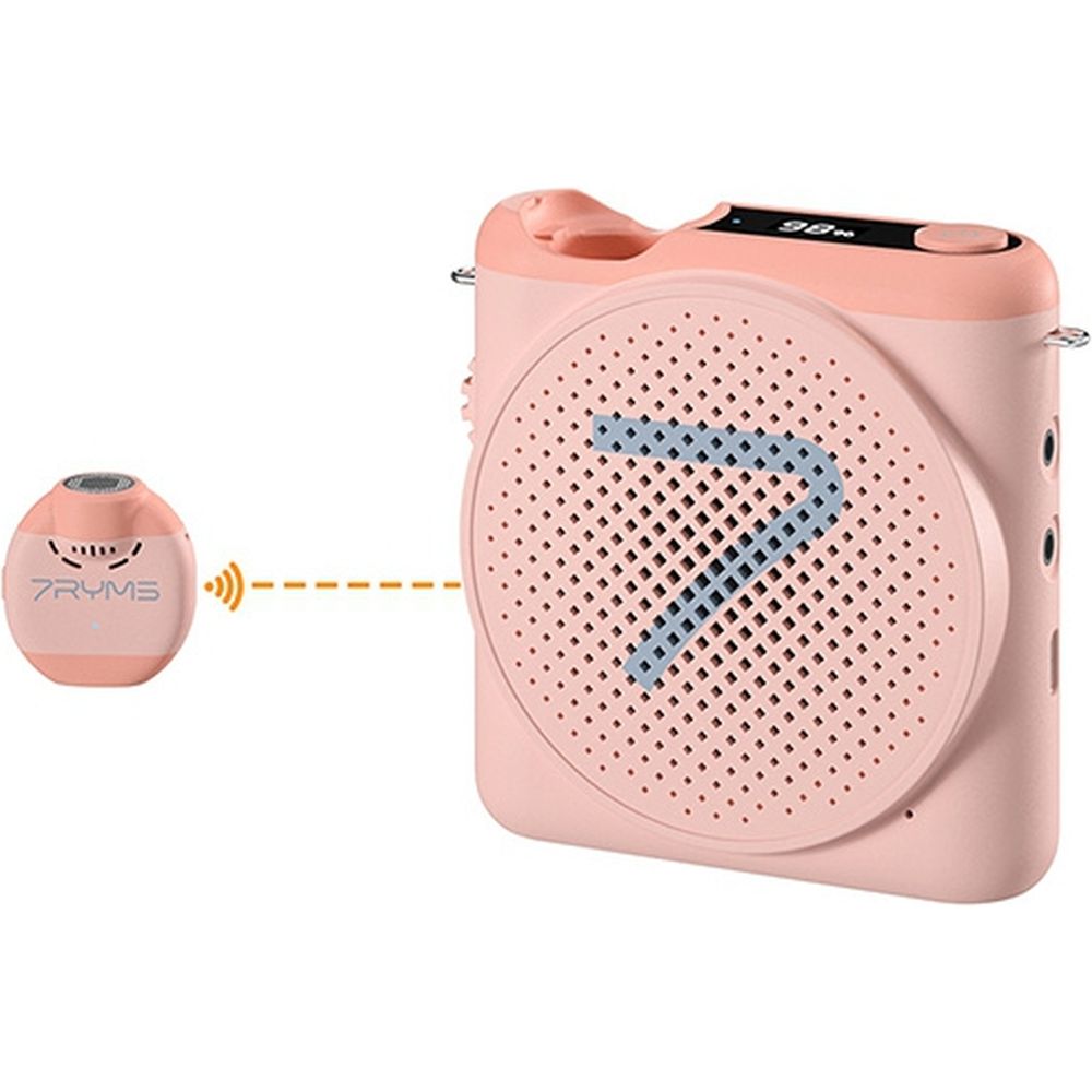 7Ryms Altoparlante per presentazioni con microfono wireless - rosa