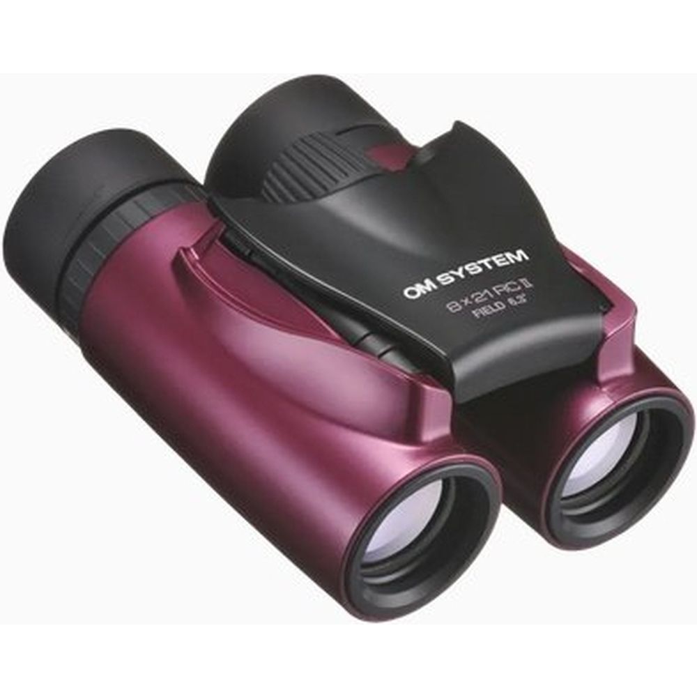 OM SYSTEM 8x21 RC II Binocolo in metallo magenta con borsa e tracolla