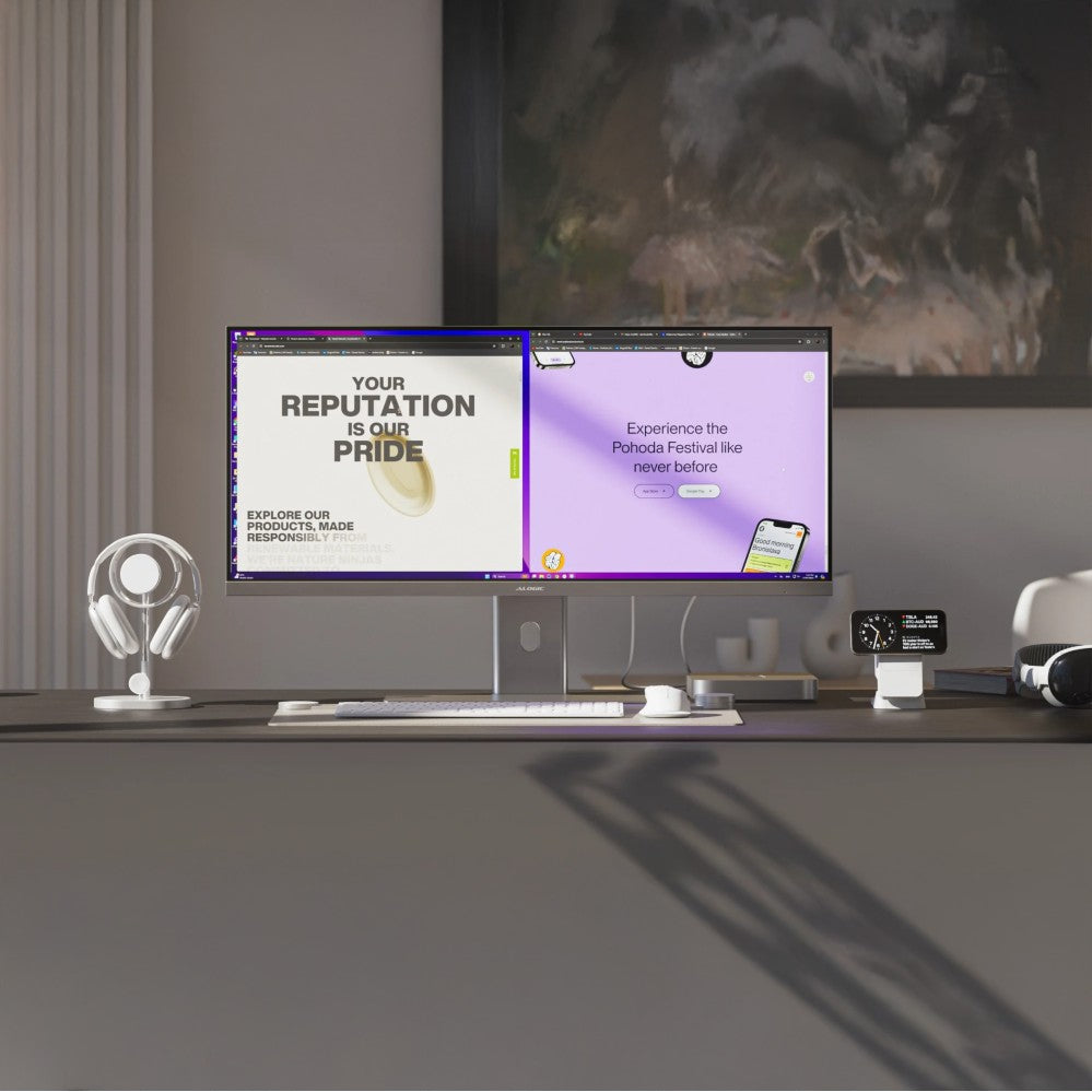 Alogic Edge Monitor LCD WQHD ultrawide da 34“, Space Grigio