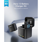 Telesin Caricabatterie + 2 batterie per GoPro Hero 13
