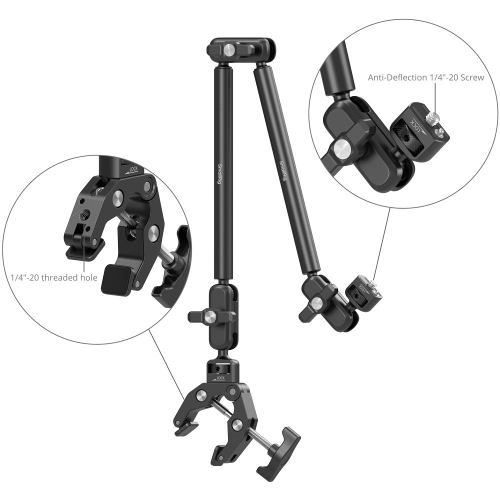 SmallRig 5626 Desktop Magic Arm con kit di morsetti a forma di granchio (edizione compatibile con MagSafe)
