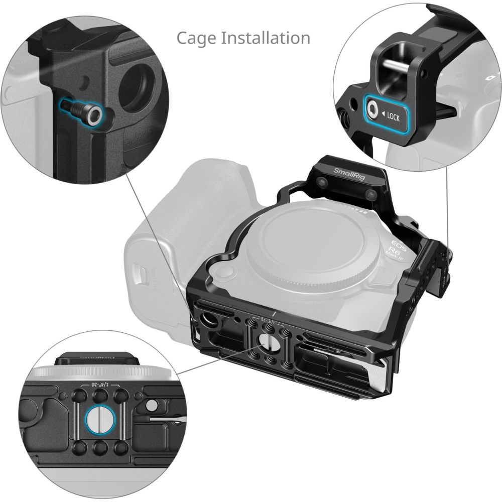 SmallRig 5953 "HawkLock" Mezza gabbia a sgancio rapido per Canon EOS R6 Mark III / R6 Mark II / R5 Mark II