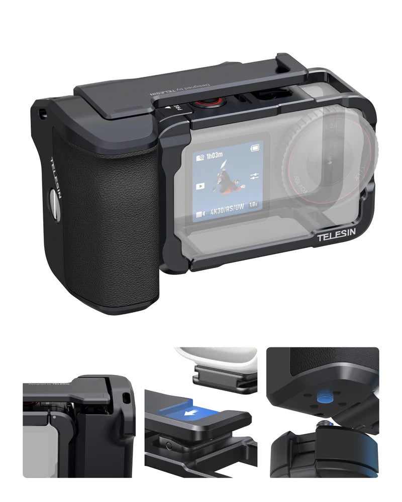 Telesin StreetGrip Kit per DJI Osmo Action 6 con gabbia