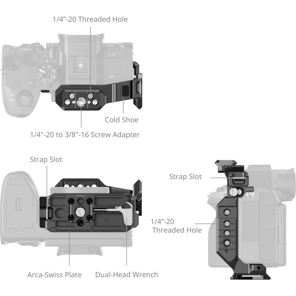 SmallRig 6023 "HawkLock" Gabbia a sgancio rapido per Sony Alpha 7 V / 7R V / 7 IV