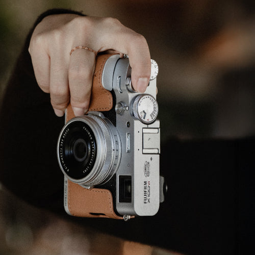 PGYTECH Leather Fotocamera Custodia per Fujifilm X100VI – Clay Marrone
