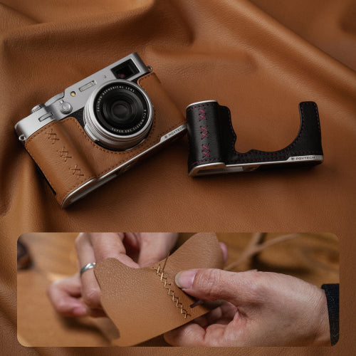PGYTECH Leather Fotocamera Custodia per Fujifilm X100VI – Midnight Nero