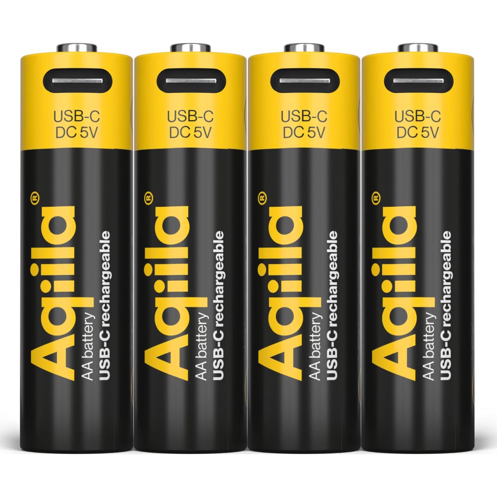 Aqiila AA USB-C Batteria ricaricabile 1,5 V 2000 mAh Li-Ion (4x)