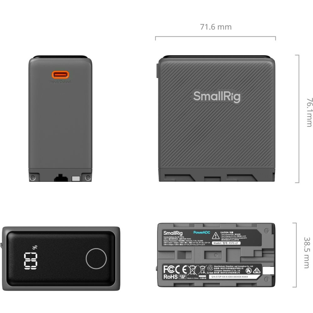 SmallRig 5729 NP-970 Batteria per fotocamera