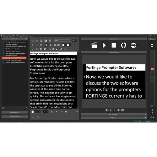 Fortinge ForPrompt Studio Software Teleprompter - Versione con Dongle
