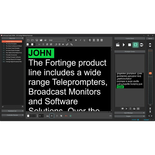 Fortinge ForPrompt Studio News Software per teleprompter - Versione download