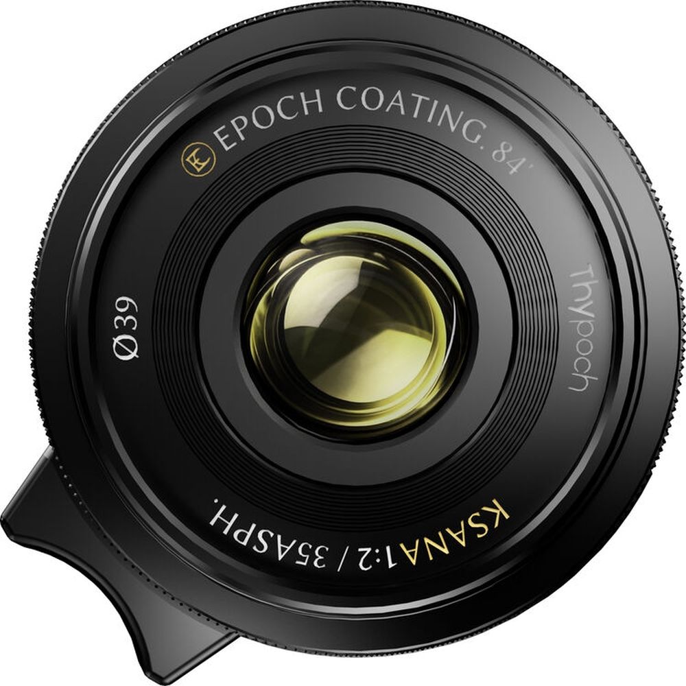Thypoch Full-frame Ksana 35mm f/2 ASPH. con paraluce Leica M, vernice nera