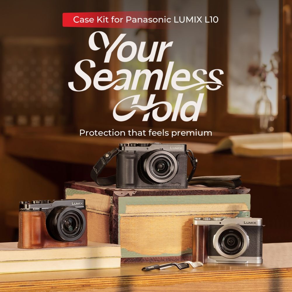 SmallRig 5698 Custodia a mezza pelle per Panasonic LUMIX L10, nera