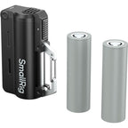 SmallRig 6091 Kit caricabatterie con 2 batterie 21700 da 5000 mAh, colore nero