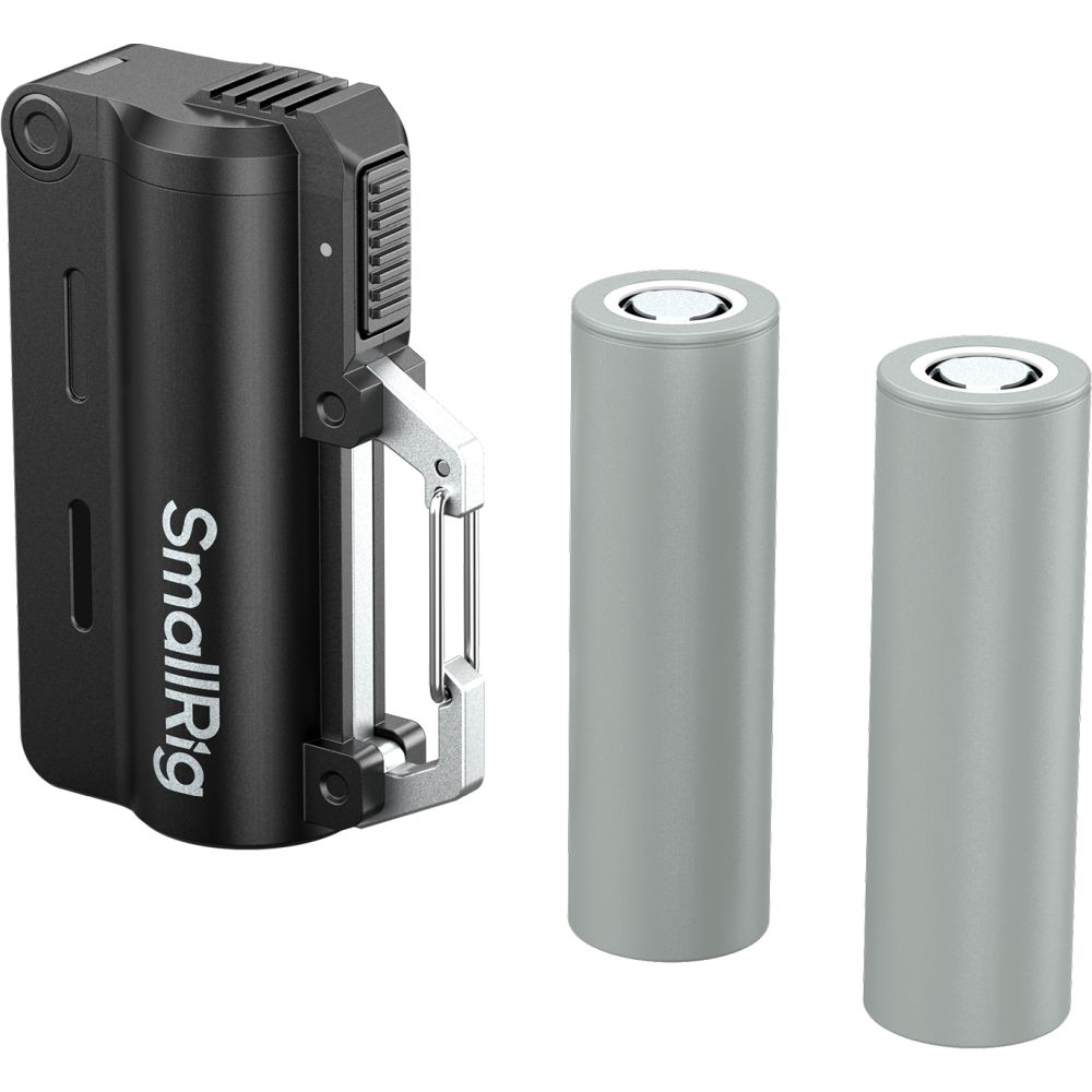 SmallRig 6091 Kit caricabatterie con 2 batterie 21700 da 5000 mAh, colore nero