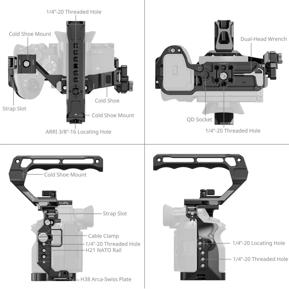 SmallRig 6704 Kit di gabbia avanzata per Sony Alpha 7R VI