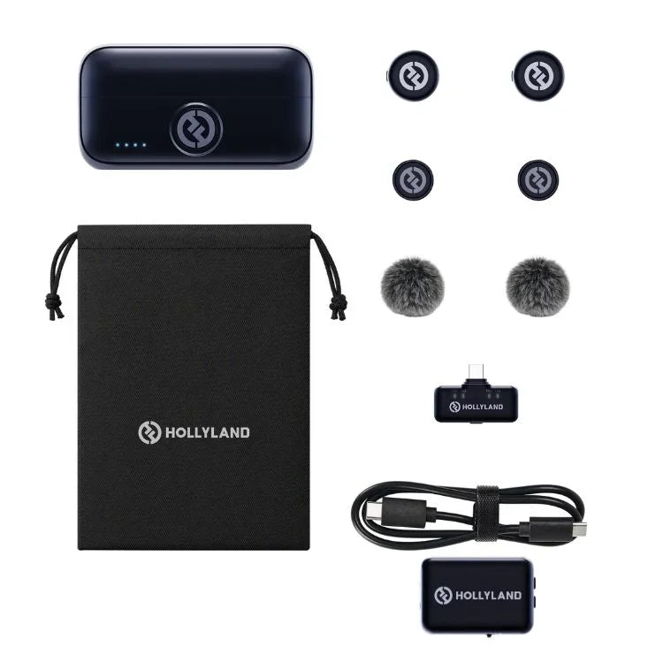 Hollyland LARK M3 Combo 2TX + 1RX USB-C + 1RX Fotocamera, Space Grigio